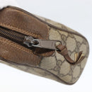 GUCCI GG Supreme Web Sherry Line Clutch Bag PVC Beige Gold 89 01 012 Auth 158514-12