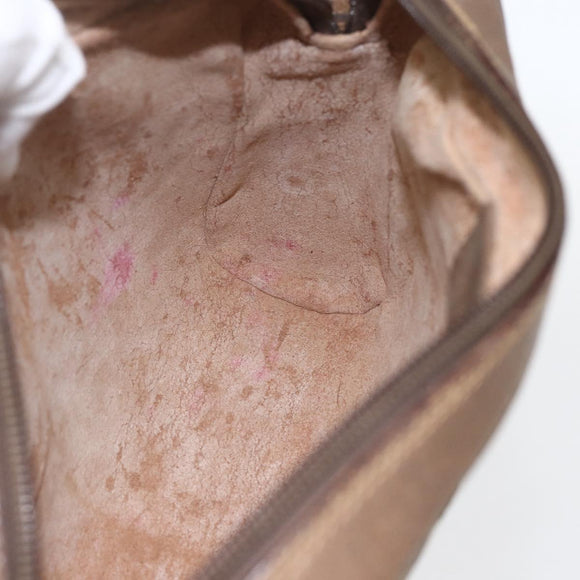 GUCCI GG Supreme Web Sherry Line Clutch Bag PVC Beige Gold 89 01 012 Auth 158514