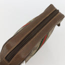 GUCCI GG Supreme Web Sherry Line Clutch Bag PVC Beige Gold 89 01 012 Auth 158514-6