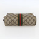 GUCCI GG Supreme Web Sherry Line Clutch Bag PVC Beige Gold 89 01 012 Auth 158514-7