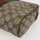 GUCCI GG Supreme Web Sherry Line Clutch Bag PVC Beige Gold 89 01 012 Auth 158514-8