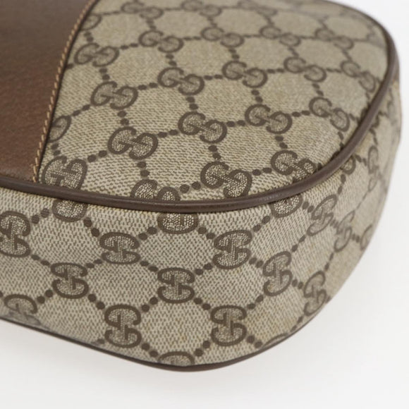 GUCCI GG Supreme Web Sherry Line Clutch Bag PVC Beige Gold 89 01 034 Auth 158515