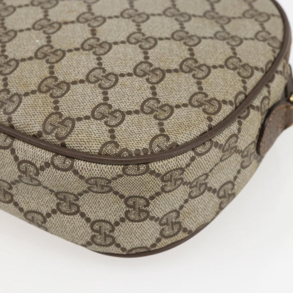 GUCCI GG Supreme Web Sherry Line Clutch Bag PVC Beige Gold 89 01 034 Auth 158515