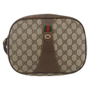 GUCCI GG Supreme Web Sherry Line Clutch Bag PVC Beige Gold 89 01 034 Auth 158515-13