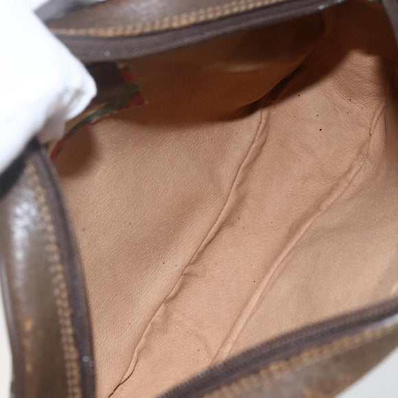 GUCCI GG Supreme Web Sherry Line Clutch Bag PVC Beige Gold 89 01 034 Auth 158515