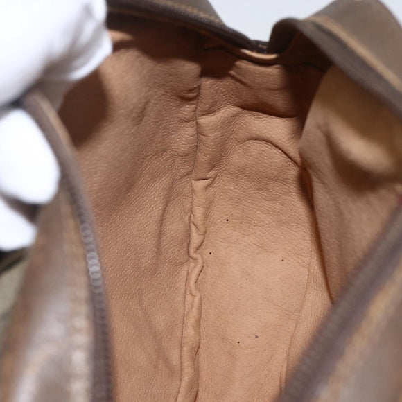 GUCCI GG Supreme Web Sherry Line Clutch Bag PVC Beige Gold 89 01 034 Auth 158515