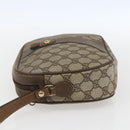 GUCCI GG Supreme Web Sherry Line Clutch Bag PVC Beige Gold 89 01 034 Auth 158515-3
