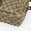 GUCCI GG Supreme Web Sherry Line Shoulder Bag PVC Beige Gold Auth 158516-10