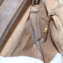 GUCCI GG Supreme Web Sherry Line Shoulder Bag PVC Beige Gold Auth 158516-19