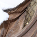 GUCCI GG Supreme Web Sherry Line Shoulder Bag PVC Beige Gold Auth 158516-24