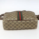 GUCCI GG Supreme Web Sherry Line Shoulder Bag PVC Beige Gold Auth 158516-9