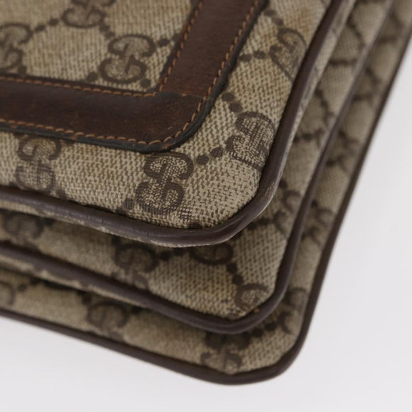 GUCCI GG Supreme Web Sherry Line Bag PVC Beige Gold 41 001 4085 Auth 158517