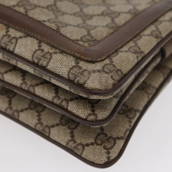 GUCCI GG Supreme Web Sherry Line Bag PVC Beige Gold 41 001 4085 Auth 158517