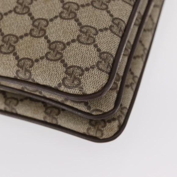 GUCCI GG Supreme Web Sherry Line Bag PVC Beige Gold 41 001 4085 Auth 158517