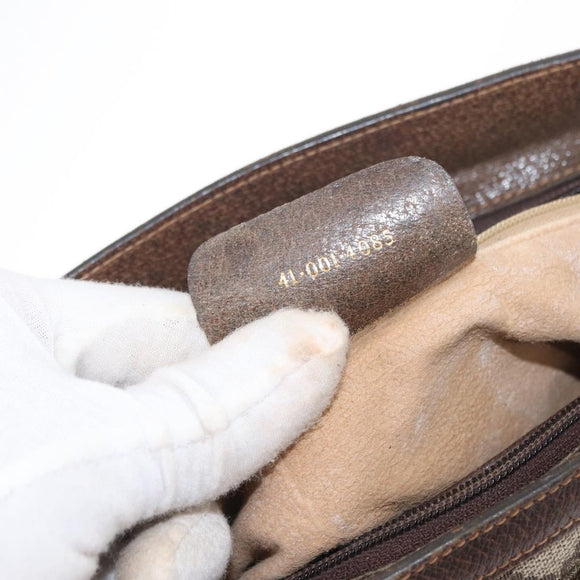 GUCCI GG Supreme Web Sherry Line Bag PVC Beige Gold 41 001 4085 Auth 158517