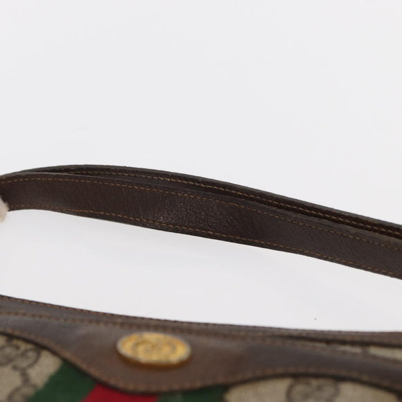 GUCCI GG Supreme Web Sherry Line Bag PVC Beige Gold 41 001 4085 Auth 158517