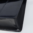 GUCCI Bamboo Shoulder Bag Patent leather Navy Gold Auth 158518-10