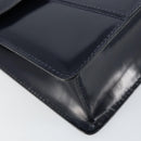 GUCCI Bamboo Shoulder Bag Patent leather Navy Gold Auth 158518-11