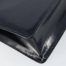 GUCCI Bamboo Shoulder Bag Patent leather Navy Gold Auth 158518-13