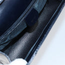 GUCCI Bamboo Shoulder Bag Patent leather Navy Gold Auth 158518-16