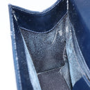 GUCCI Bamboo Shoulder Bag Patent leather Navy Gold Auth 158518-18