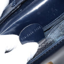 GUCCI Bamboo Shoulder Bag Patent leather Navy Gold Auth 158518-20