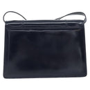 GUCCI Bamboo Shoulder Bag Patent leather Navy Gold Auth 158518-3