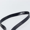 GUCCI Bamboo Shoulder Bag Patent leather Navy Gold Auth 158518-8