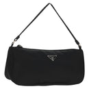 PRADA Accessory Pouch Nylon Black Silver Auth 158519V-1