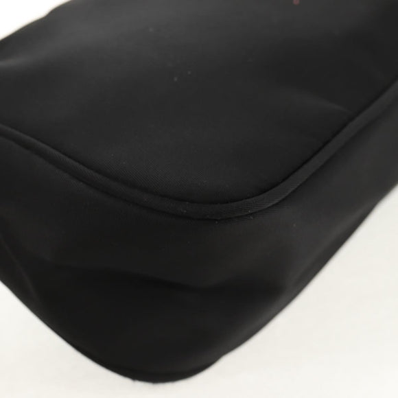 PRADA Accessory Pouch Nylon Black Silver Auth 158519V