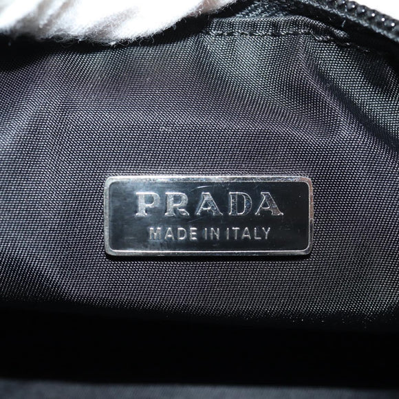 PRADA Accessory Pouch Nylon Black Silver Auth 158519V