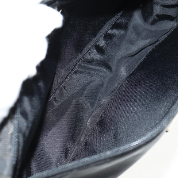 PRADA Accessory Pouch Nylon Black Silver Auth 158519V