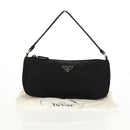 PRADA Accessory Pouch Nylon Black Silver Auth 158519V-22
