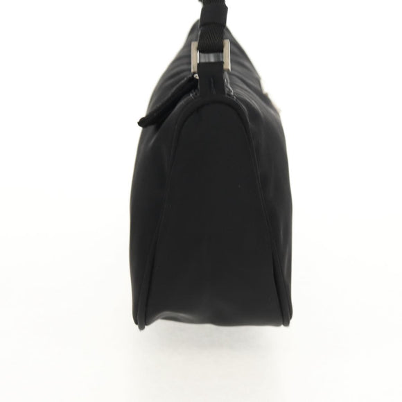 PRADA Accessory Pouch Nylon Black Silver Auth 158519V