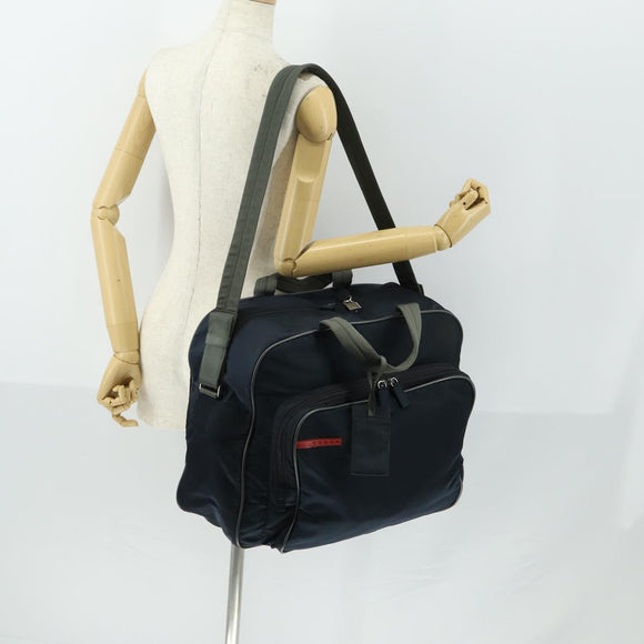 PRADA Sports Boston Bag Nylon 2way Navy Red Auth 158522