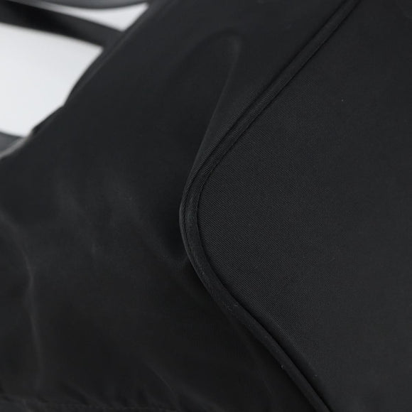 PRADA Tote Bag Nylon Black Silver Auth 158523