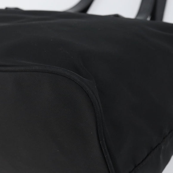 PRADA Tote Bag Nylon Black Silver Auth 158523
