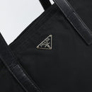 PRADA Tote Bag Nylon Black Silver Auth 158523-17
