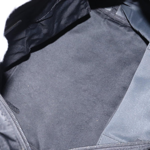 PRADA Tote Bag Nylon Black Silver Auth 158523