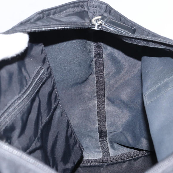 PRADA Tote Bag Nylon Black Silver Auth 158523