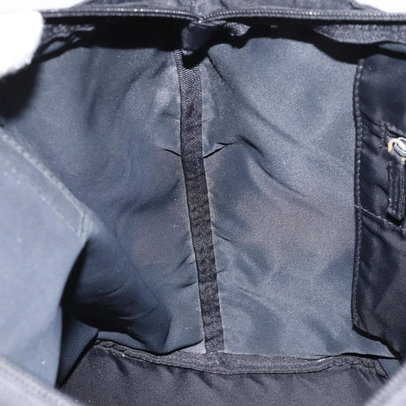 PRADA Tote Bag Nylon Black Silver Auth 158523