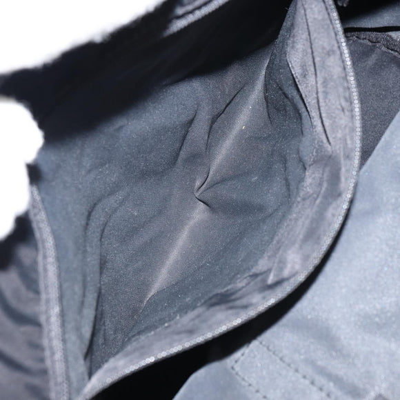 PRADA Tote Bag Nylon Black Silver Auth 158523