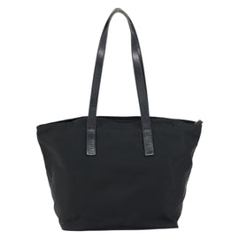 PRADA Tote Bag Nylon Black Silver Auth 158523 - 0