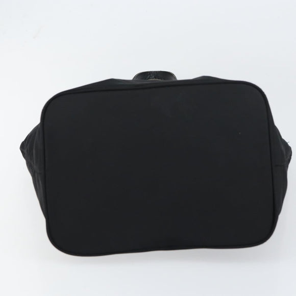 PRADA Tote Bag Nylon Black Silver Auth 158523