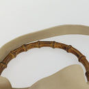 GUCCI Bamboo Hand Bag Leather 2way Beige Gold Auth 158524-15