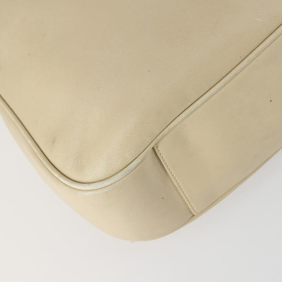 GUCCI Bamboo Hand Bag Leather 2way Beige Gold Auth 158524