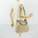 GUCCI Bamboo Hand Bag Leather 2way Beige Gold Auth 158524-24