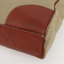 PRADA Tote Bag Canvas Beige Silver Auth 158525-14