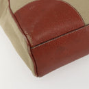 PRADA Tote Bag Canvas Beige Silver Auth 158525-9