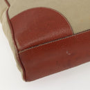 PRADA Tote Bag Canvas Beige Silver Auth 158525-16